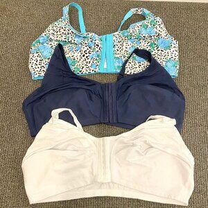 New Never Been Worn! 3 Comfort Choice Plus Size Front-Close Cotton Bras 54C